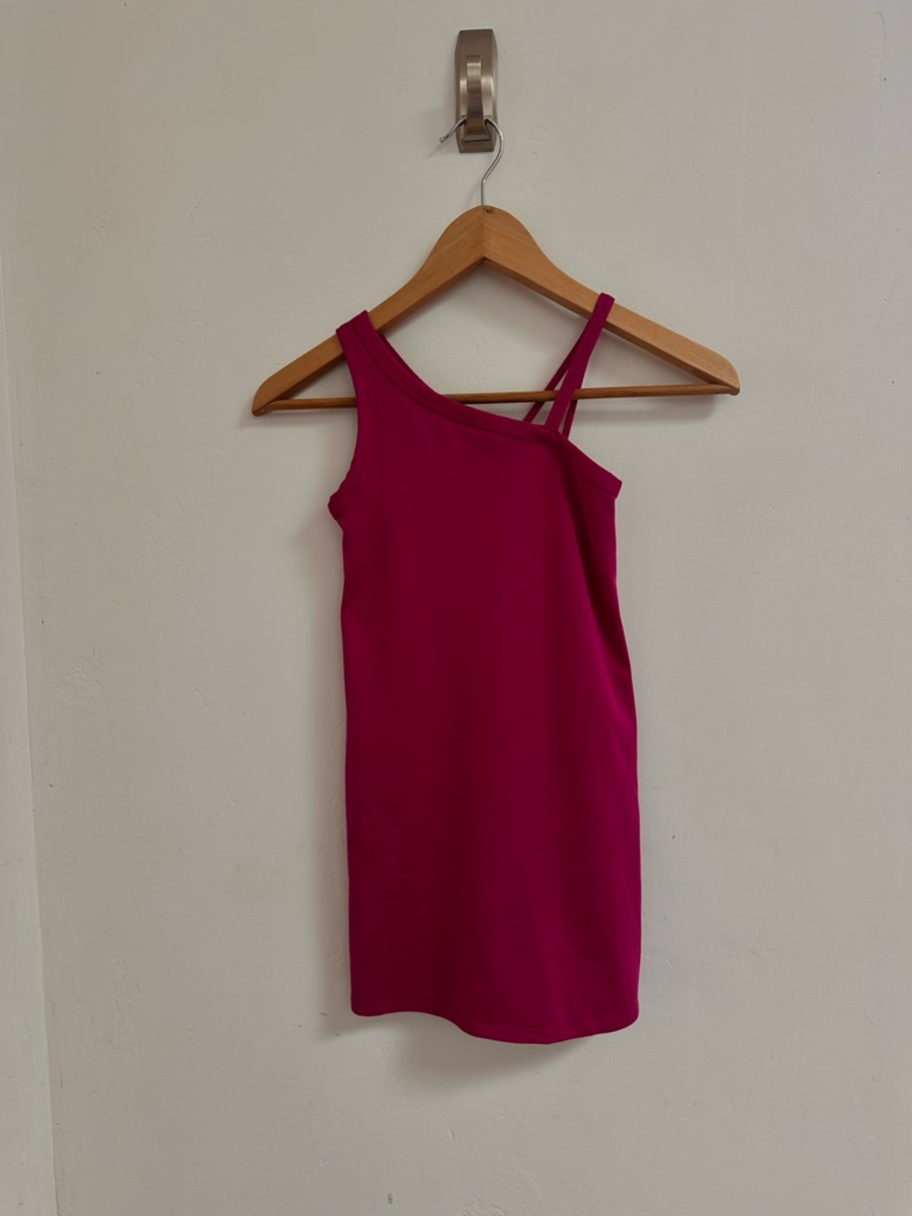 all in motion Magenta One-Shoulder Active Dress with built-in shorts